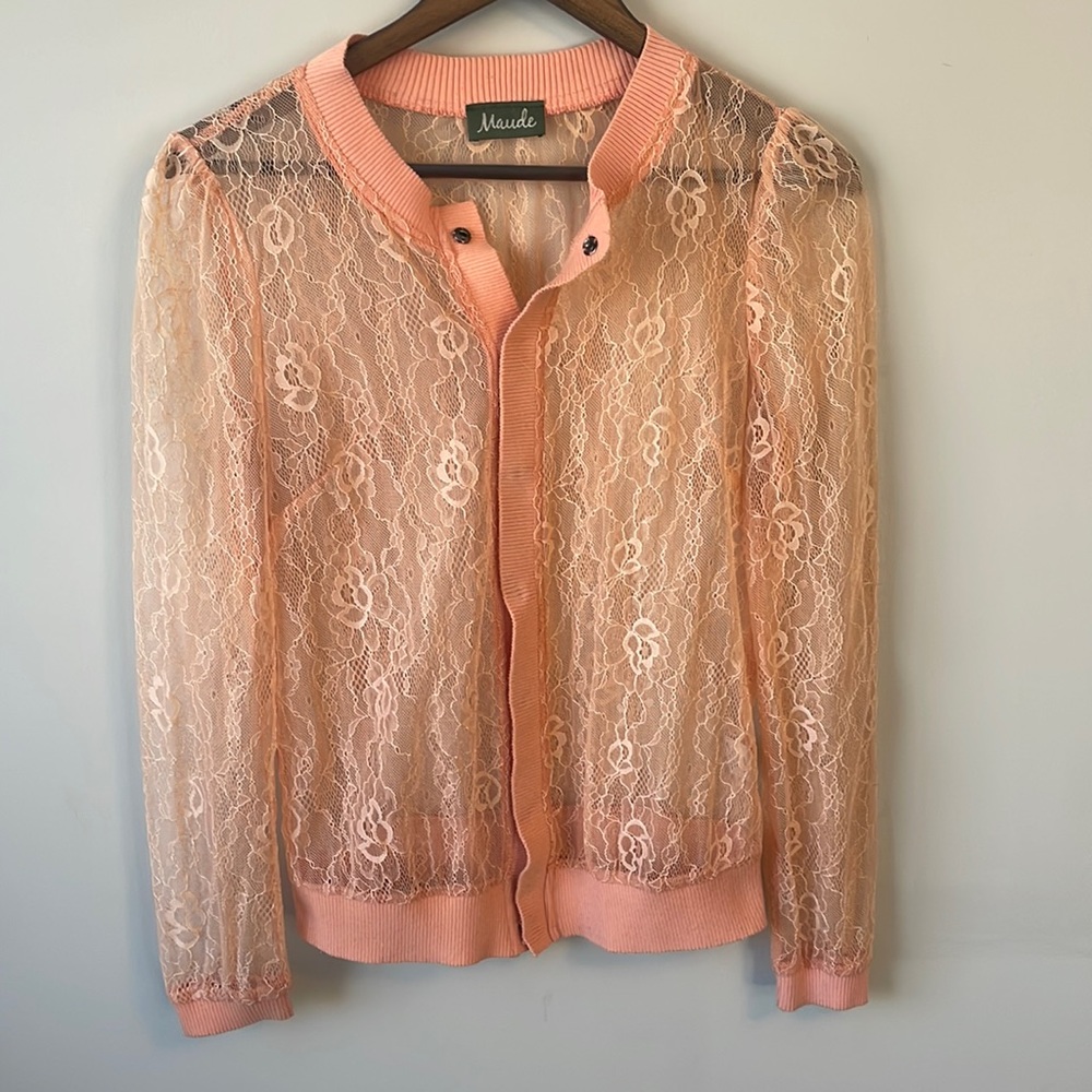 Coral Lace Cardigan